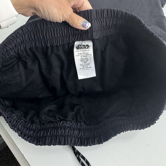 Disney Star Wars Black Track Pants Jogger Elastic Waist Sz L Organic Cotton Blnd - Picture 6 of 8